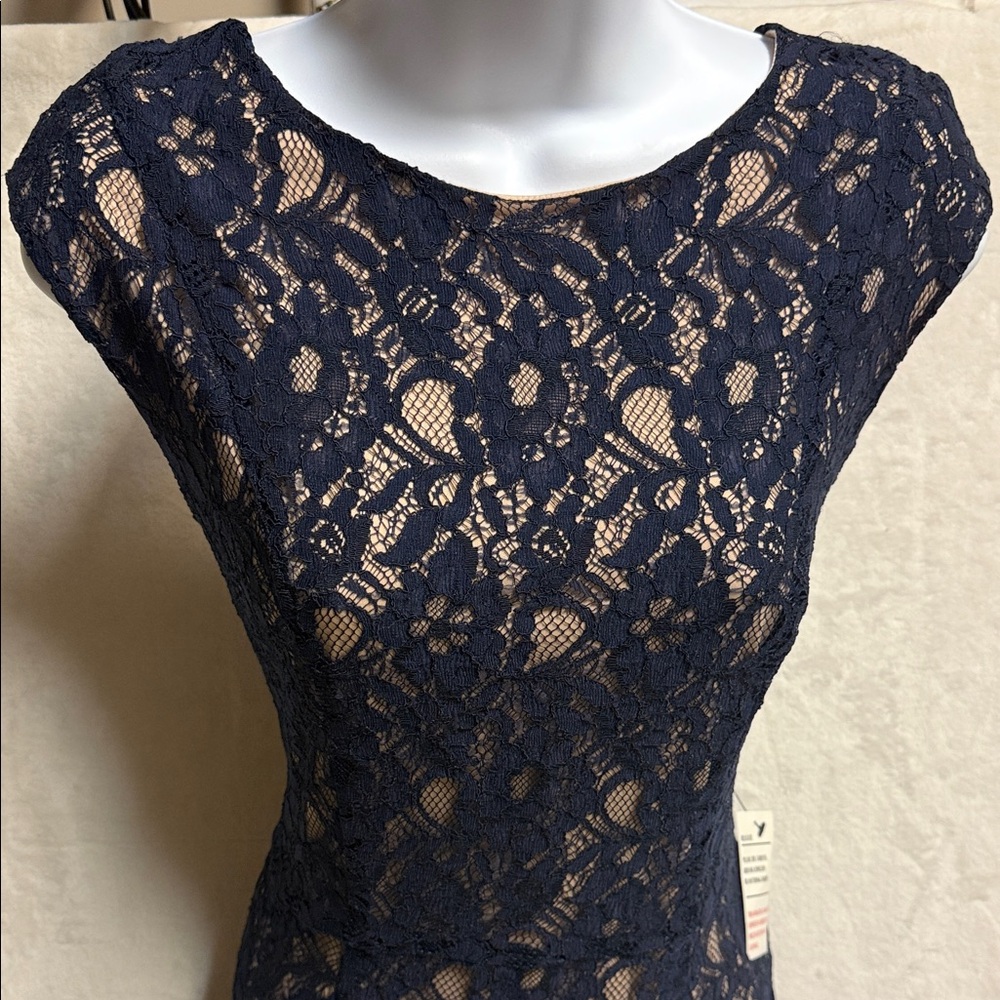 VENUS Midnight Blue Floral Lace Dress